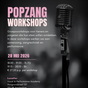 WORKSHOP POPZANG 28 MEI: 13-17jr