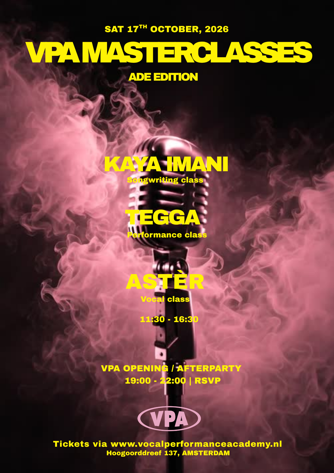 VPA MASTERCLASSES - ADE EDITION